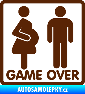 Samolepka Game over varianta jsem v tom hnědá