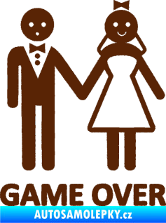 Samolepka Game over varianta svatba hnědá