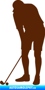 Samolepka Golfista 007 levá hnědá