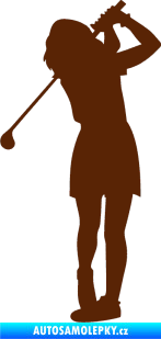 Samolepka Golfistka 014 levá hnědá