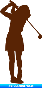 Samolepka Golfistka 014 pravá hnědá