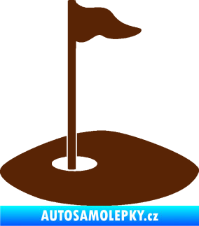 Samolepka Golfová jamka 001 levá hnědá