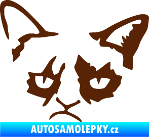 Samolepka Grumpy cat 001 levá hnědá