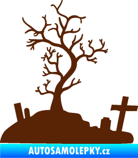 Samolepka Halloween 019 levá hřbitov hnědá