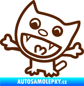 Samolepka Happy cat 001 levá hnědá