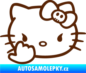 Samolepka Hello Kitty fuck hnědá