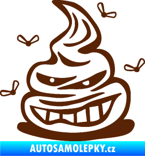 Samolepka Hovínko s mouchami levá hnědá