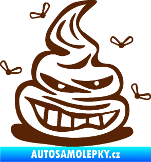 Samolepka Hovínko s mouchami pravá hnědá