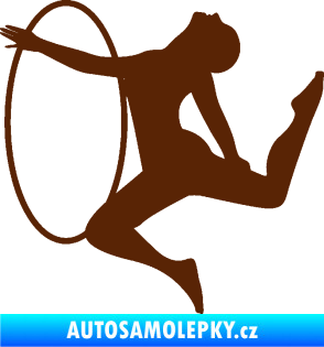 Samolepka Hula Hop 002 levá gymnastka s obručí hnědá