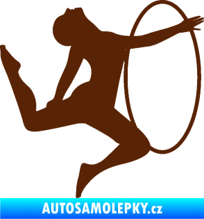 Samolepka Hula Hop 002 pravá gymnastka s obručí hnědá