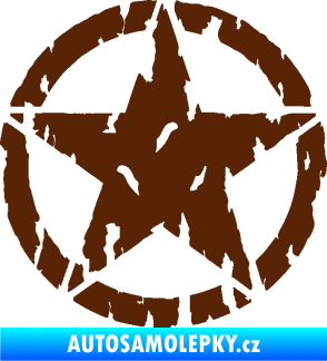 Samolepka Hvězda Army 010 potrhaná hnědá