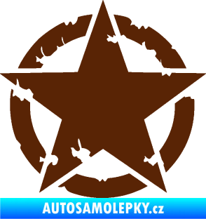 Samolepka Hvězda US Army 003 narušená hnědá