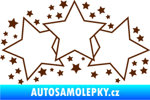 Samolepka Hvězdy a hvězdičky dekor hnědá