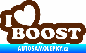 Samolepka I love boost 001 hnědá