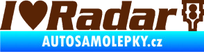 Samolepka I love radar nápis hnědá