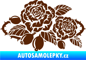 Samolepka Interiér 004 levá růže šípková hnědá