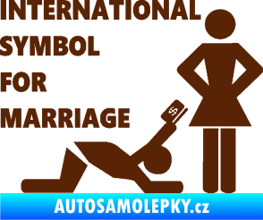 Samolepka International symbol for marriage hnědá