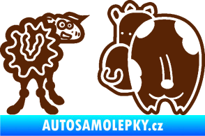 Samolepka JDM kravička a ovečka 002 pravá hnědá