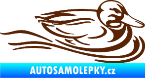 Samolepka Kachna 003 pravá ve vodě hnědá