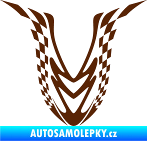 Samolepka Kapota 006 šachovnice hnědá