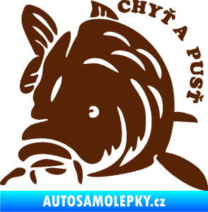 Samolepka Kapr 004 chyť a pusť levá hnědá