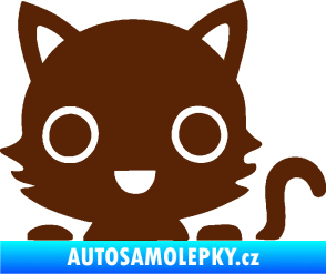 Samolepka Kočka 014 pravá kočka v autě hnědá