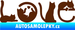 Samolepka Kočky love hnědá