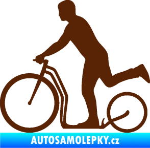 Samolepka Koloběžka 001 levá jízda  hnědá