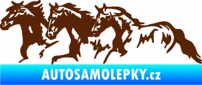 Samolepka Koníci 004 levá stádo hnědá