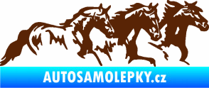 Samolepka Koníci 004 pravá stádo hnědá
