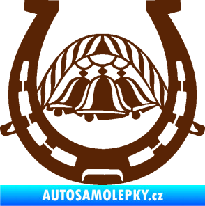 Samolepka Koňská podkova 005 se zvonečky hnědá