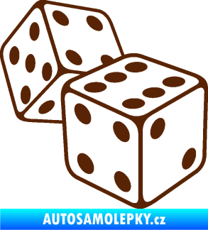 Samolepka Kostky 003 pravá hrací kostky hnědá