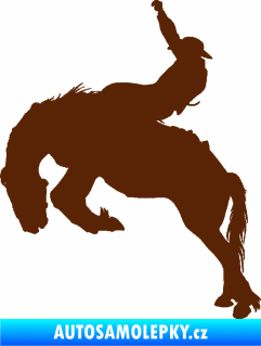 Samolepka Kovboj 001 levá rodeo na koni hnědá