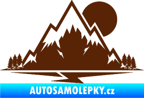Samolepka Krajina hory 001 pravá hnědá
