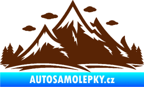 Samolepka Krajina hory 002 pravá hnědá