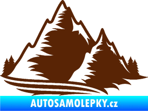 Samolepka Krajina hory 003 pravá hnědá
