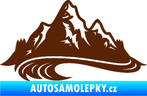 Samolepka Krajina hory 008 levá hnědá