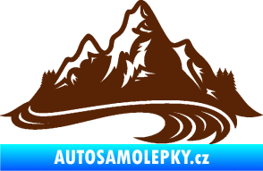 Samolepka Krajina hory 008 pravá hnědá