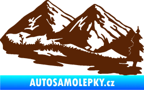 Samolepka Krajina hory 012 pravá hnědá