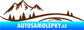 Samolepka Krajina hory 036 levá hnědá