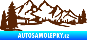 Samolepka Krajina hory 038 levá hnědá
