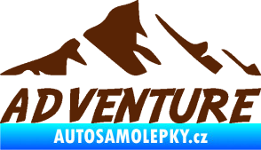 Samolepka Krajina hory 040 turistika, nápis Adventure hnědá