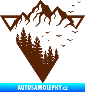 Samolepka Krajina hory 042 pravá magický trojúhelník hnědá