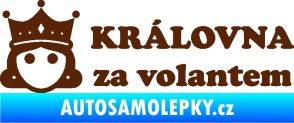 Samolepka Královna za volantem nápis hnědá