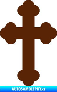 Samolepka Křesťanský kříž 001 hnědá