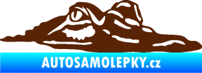 Samolepka Krokodýl 003 pravá hlava na hladině hnědá