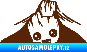 Samolepka Kuk 007 levá Groot vykukuje hnědá