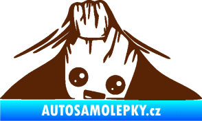 Samolepka Kuk 007 pravá Groot vykukuje hnědá