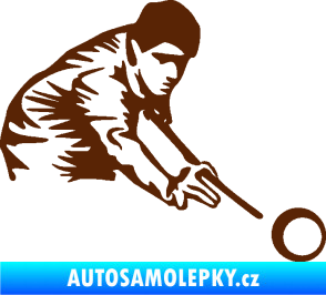 Samolepka Kulečník 001 pravá hráč s tágem hnědá