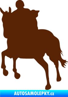 Samolepka Kůň 021 levá s jezdcem hnědá